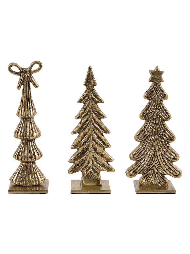 Gallery Home Gold Trio of Gilded Evergreen Charms - Image 5 of 5 Gallery Home Gold Trio of Gilded Evergreen Charms - Image 5 of 5