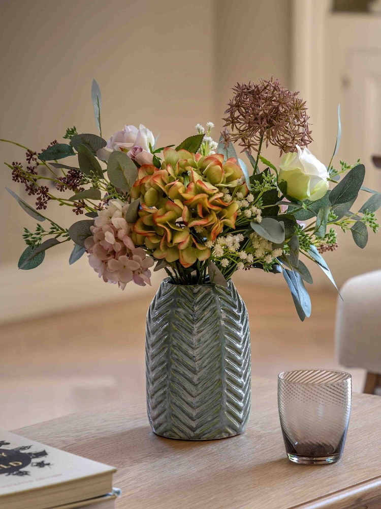 Gallery Home Green Hydrangea Display in Glazed Pot - Image 1 of 5