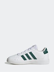 adidas White/Green Kids Sportswear Grand Court Lifestyle Tennis Lace-Up Trainers - Image 2 of 9