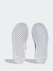 adidas Red/White Kids Sportswear Grand Court Lifestyle Tennis Lace-Up Trainers - Image 7 of 9