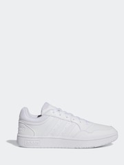 adidas White Originals Hoops 3.0 Low Classic Vintage Trainers - Image 1 of 9