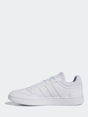 adidas White Originals Hoops 3.0 Low Classic Vintage Trainers - Image 2 of 9