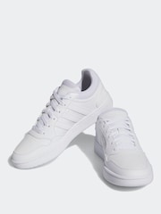 adidas White Originals Hoops 3.0 Low Classic Vintage Trainers - Image 3 of 9