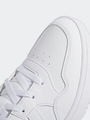 adidas White Originals Hoops 3.0 Low Classic Vintage Trainers - Image 8 of 9