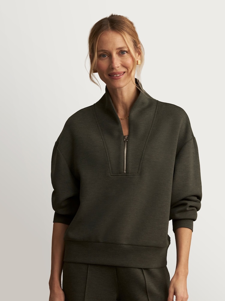 Varley Olive Marl Davidson Sweatshirt - Image 1 of 11