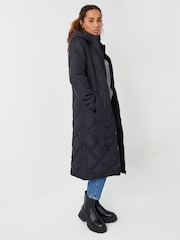 Черный - Threadbare стеганое пальто и поясом - Image 2 of 4