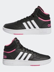adidas Black Hoops 3.0 Mid Trainers - Image 5 of 9