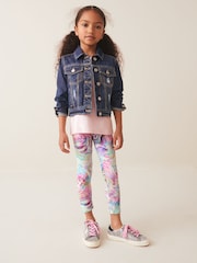 Pink/Blue/Purple Printed Leggings (3-16yrs) - Image 2 of 8