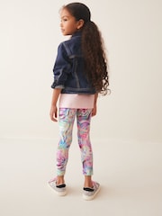 Pink/Blue/Purple Printed Leggings (3-16yrs) - Image 4 of 8