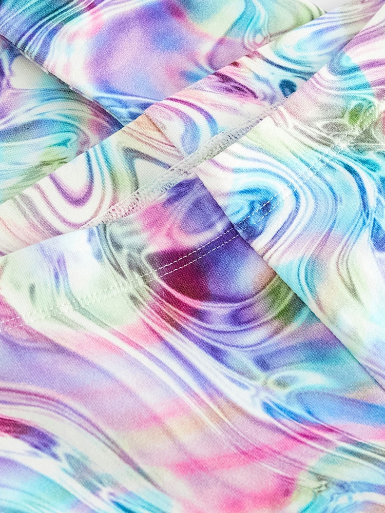 Pink/Blue/Purple Printed Leggings (3-16yrs) - Image 8 of 8