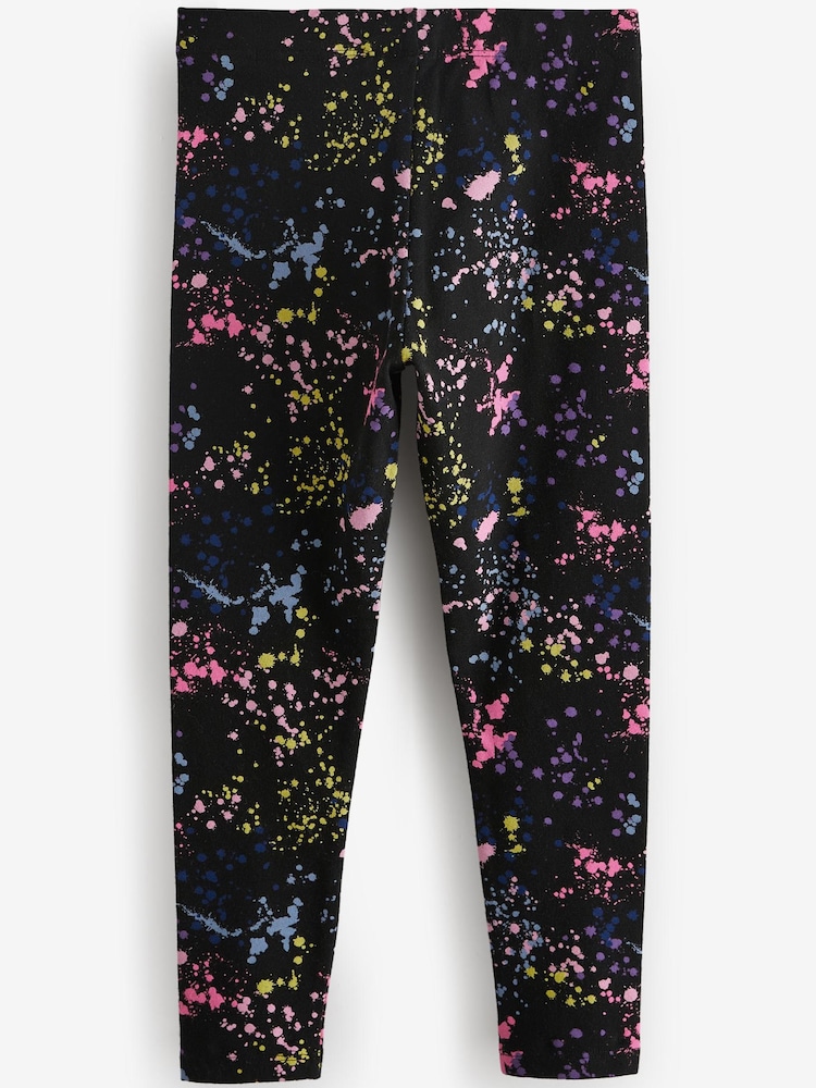 Noir/rose/bleu éclaboussures - Leggings imprimés (3-16ans) - Image 4 of 6