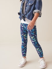 Navy Blue Splat Printed Leggings (3-16yrs) - Image 2 of 7