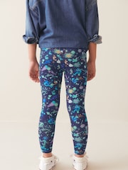 Navy Blue Splat Printed Leggings (3-16yrs) - Image 4 of 7