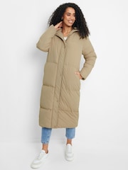 Threadbare Beige Longline Hooded Padded Coat - Image 3 of 4