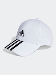 Weiß - adidas – Baseball-Cap aus 100 % Baumwolle mit 3 Streifen - Bild 1 von 4