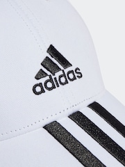 Weiß - adidas – Baseball-Cap aus 100 % Baumwolle mit 3 Streifen - Bild 3 von 4