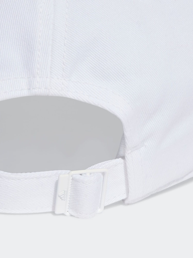 Weiß - adidas – Baseball-Cap aus 100 % Baumwolle mit 3 Streifen - Bild 4 von 4