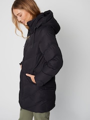 Threadbare Black Hooded Padded Mid Length Jacket - Image 3 of 5