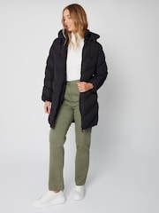 Threadbare Black Hooded Padded Mid Length Jacket - Image 4 of 5