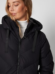 Threadbare Black Hooded Padded Mid Length Jacket - Image 5 of 5