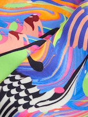 Blue/Pink Bright Digital Paint Drip Printed Leggings (3-16yrs) - Image 8 of 8