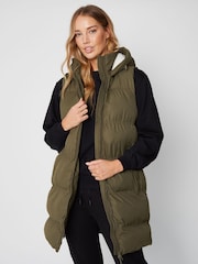 Threadbare Green Hooded Padded Gilet - Image 1 of 4