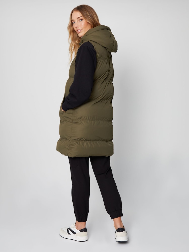 Threadbare Green Hooded Padded Gilet - Image 2 of 4
