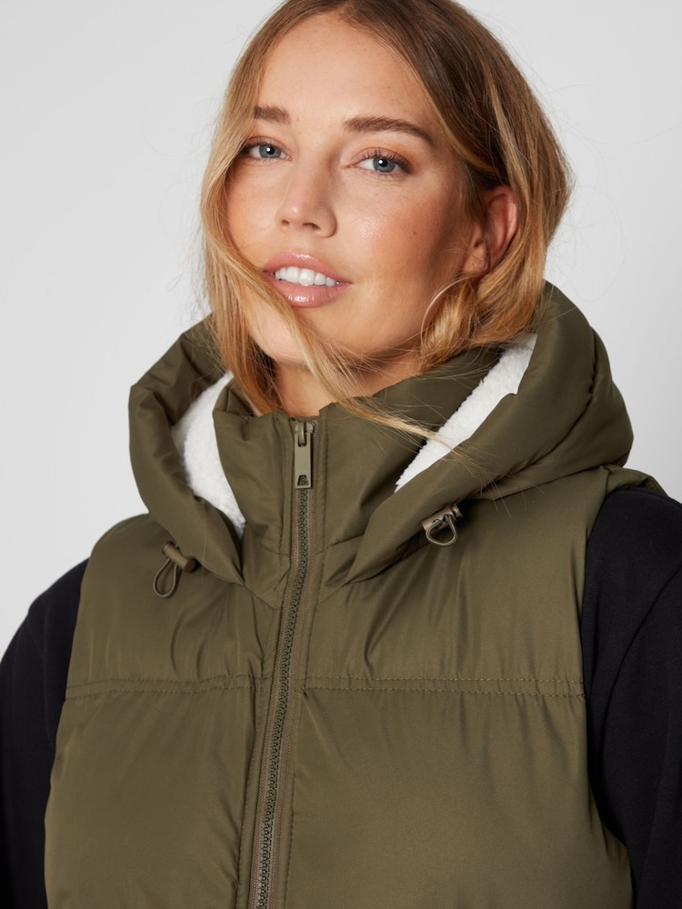 Threadbare Green Hooded Padded Gilet - Image 4 of 4
