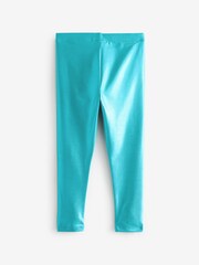 Blue Metallic Foil Shiny Leggings (3-16yrs) - Image 6 of 7
