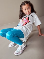 Blue Metallic Foil Shiny Leggings (3-16yrs) - Image 7 of 7