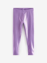 Lilac Purple Metallic Foil Shiny Leggings (3-16yrs) - Image 5 of 7
