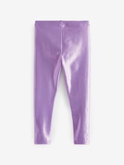 Lilac Purple Metallic Foil Shiny Leggings (3-16yrs) - Image 6 of 7
