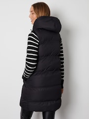 Threadbare Black Hooded Padded Gilet - Image 2 of 4