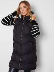 Threadbare Black Hooded Padded Gilet - Image 3 of 4