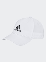 לבן - כובע מצחייה רקום בסגנון בייסבול של adidas - Image 1 of 4
