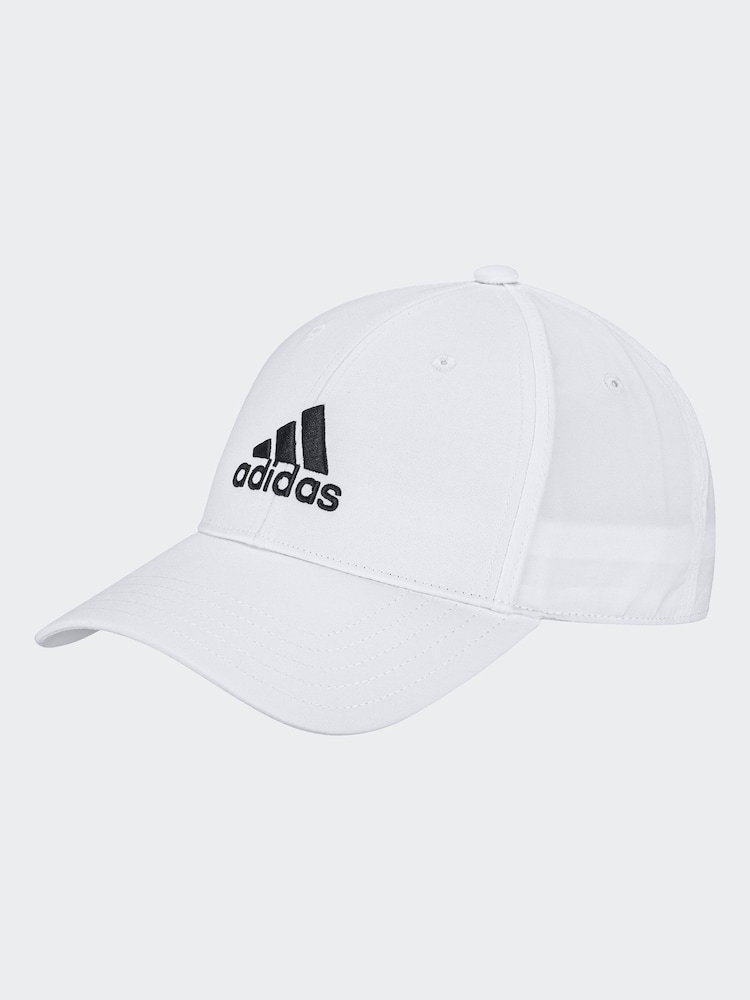 לבן - כובע מצחייה רקום בסגנון בייסבול של adidas - Image 1 of 4