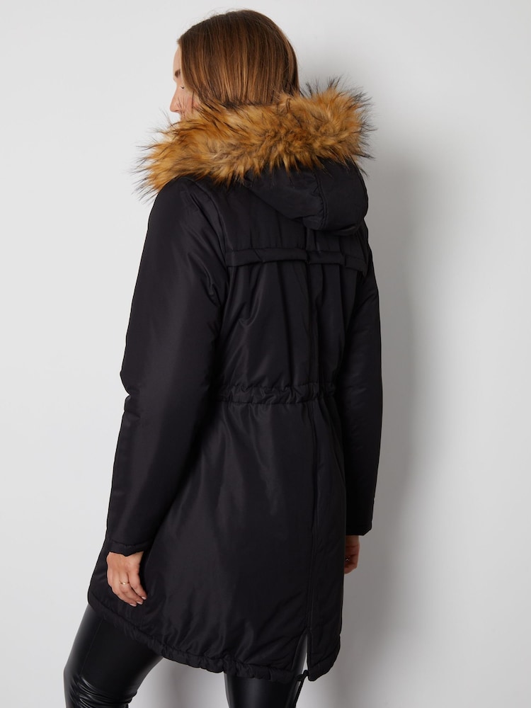 Threadbare Black Reversible Hooded Padded Coat - Image 2 of 5