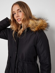 Threadbare Black Reversible Hooded Padded Coat - Image 5 of 5