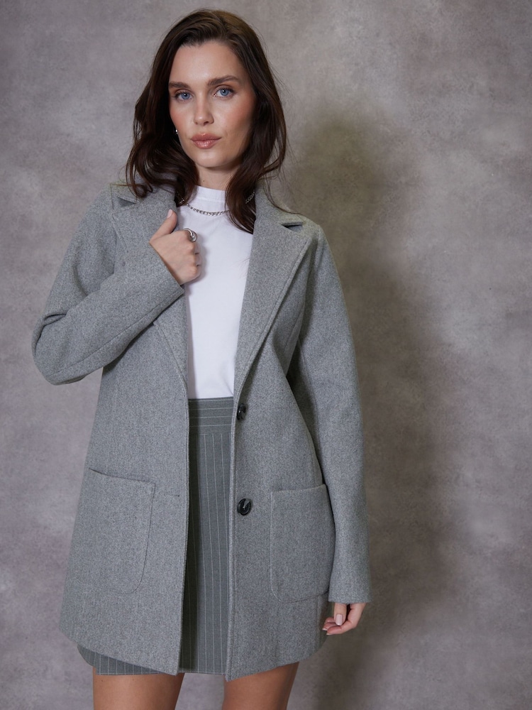 Threadbare Grey Single Breasted Formal Coat - Image 1 of 5
