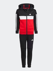 adidas Red Kids Sportswear Tiberio 3-Stripes Colorblock Fleece Tracksuit - Image 1 of 6