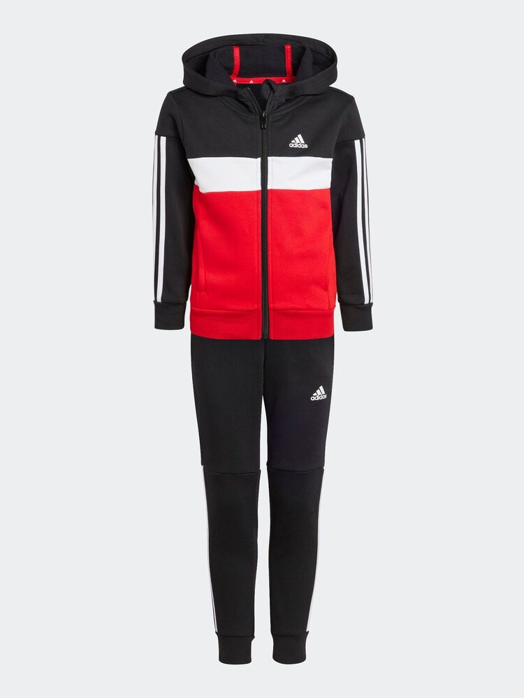 Rot - adidas Sportswear Tiberio Fleece-Trainingsanzug im Colourblockdesign mit 3-Streifen für Kinder - Bild 1 von 6 Rot - adidas Sportswear Tiberio Fleece-Trainingsanzug im Colourblockdesign mit 3-Streifen für Kinder - Bild 1 von 6