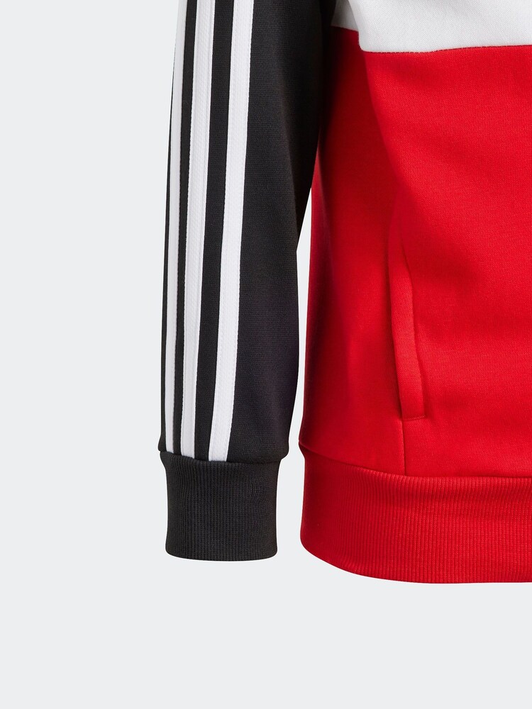 adidas Red Kids Sportswear Tiberio 3-Stripes Colorblock Fleece Tracksuit - Image 5 of 6
