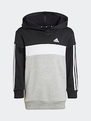 adidas Black Kids Sportswear Tiberio 3-Stripes Colorblock Fleece Leggings Set - Image 4 of 8