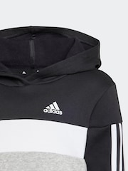 adidas Black Kids Sportswear Tiberio 3-Stripes Colorblock Fleece Leggings Set - Image 6 of 8