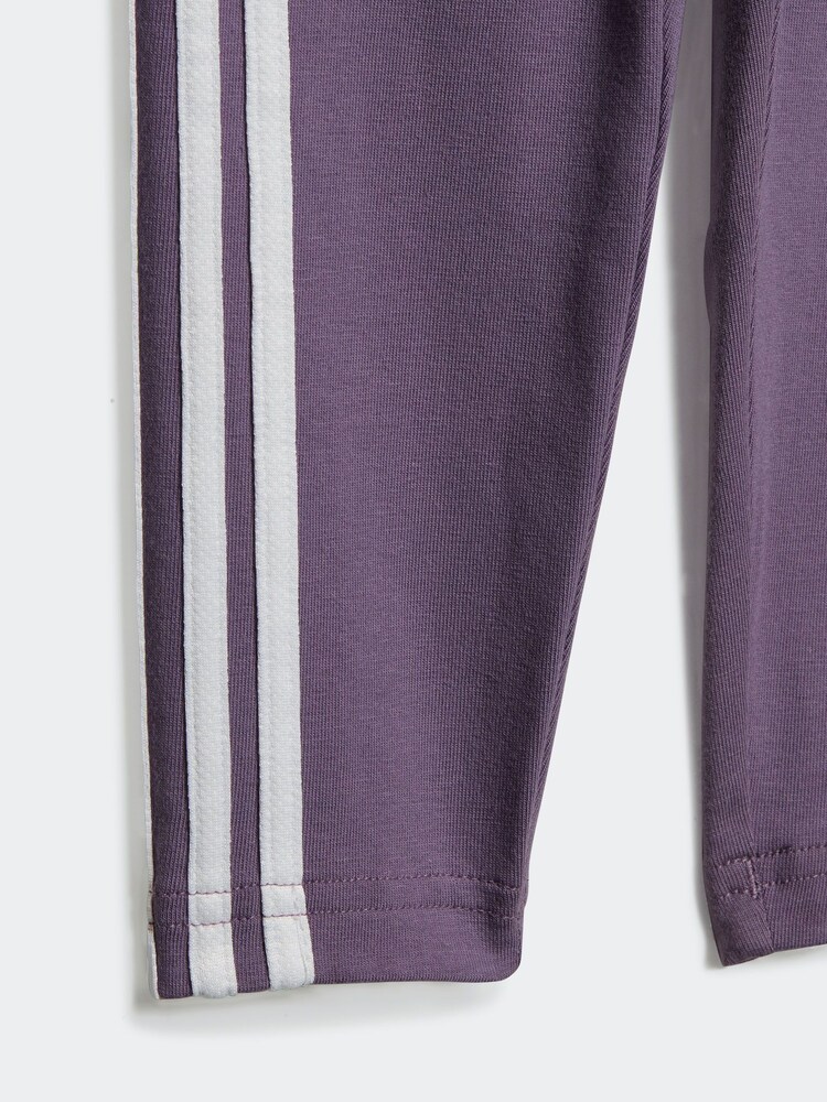 adidas Purple Infant 3-Stripe Tracksuit - Image 4 of 4