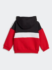 adidas Black/Red Kids Sportswear Tiberio 3-Stripes Colourblock Fleece Tracksuit - Image 3 of 7