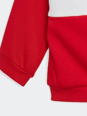 adidas Black/Red Kids Sportswear Tiberio 3-Stripes Colourblock Fleece Tracksuit - Image 6 of 7