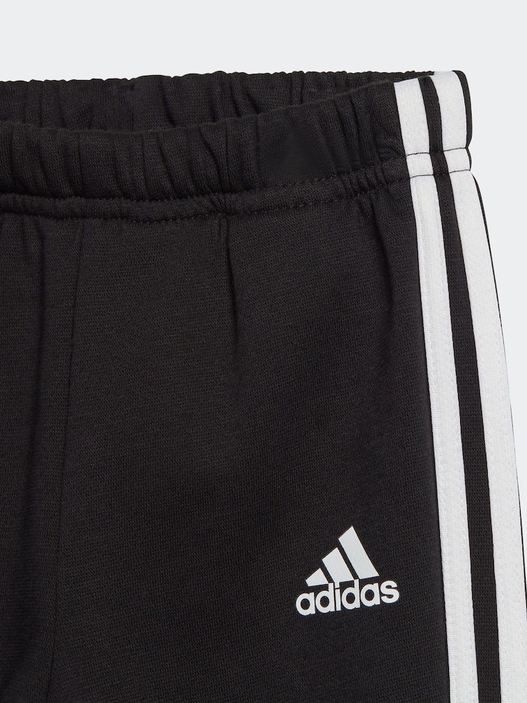 adidas Black/Red Kids Sportswear Tiberio 3-Stripes Colourblock Fleece Tracksuit - Image 7 of 7