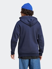 adidas Blue Essentials Fleece 3 Stripes Zip-Up Hoodie - Image 2 of 7