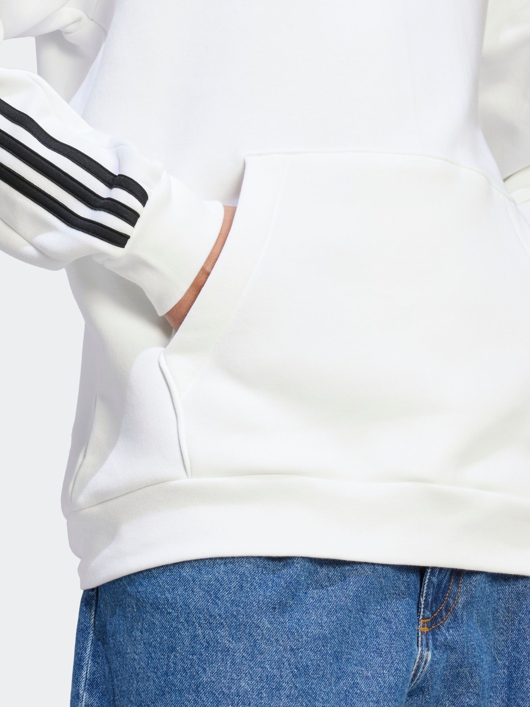 3 stripe hoodie white clearance